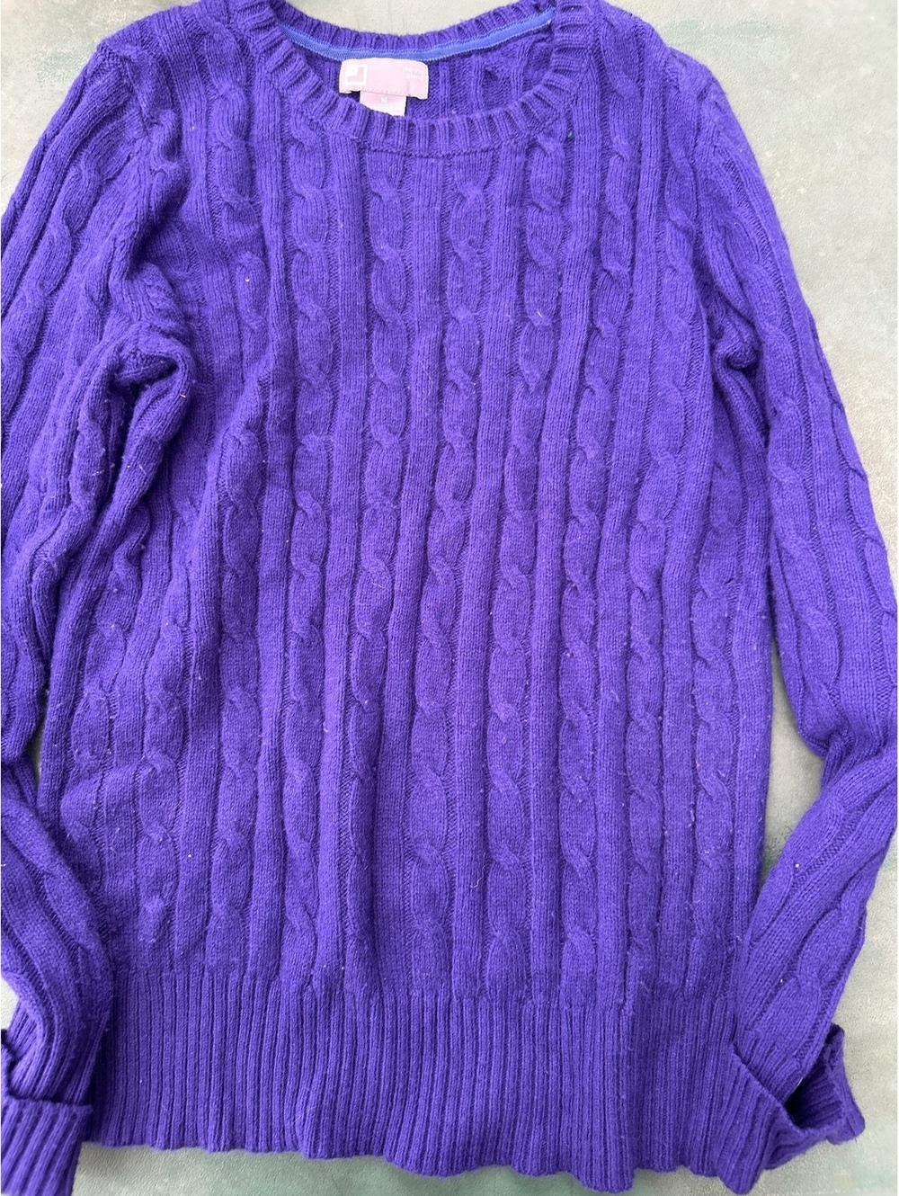 JCPenney Merino Wool Blend Purple Cable Knit Sweater Medium